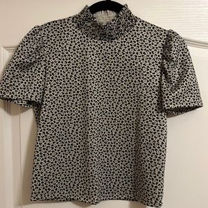 Zara Cream top with animal print